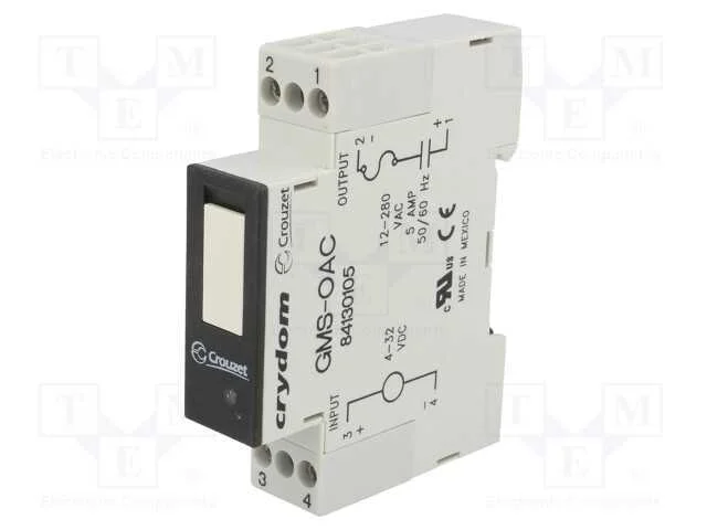 Relé: Semicondutores, Ucoma: 4÷32vdc, 5a, 12÷280vac, -30÷80c
