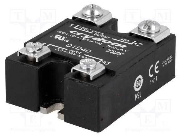 Relé: Semicondutores, Ucoma: 3,5÷32vdc, 40a, 1÷100vdc, -40÷100c