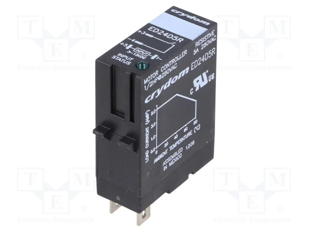 Relé: Semicondutores, Ucoma: 3÷15vdc, 5a, 24÷280vac, Base, -30÷80c
