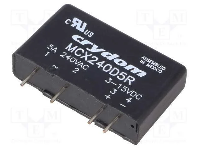 Relé: semicondutores, Ucoma: 3÷15VDC, 5A, 12÷280V.