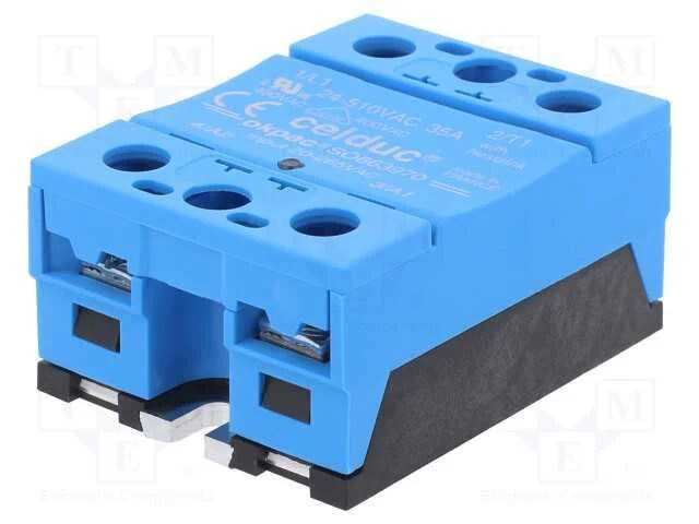 Relé: Semicondutores, Ucoma: 20÷265vdc, Ucom: 20÷265vac, 35a, Ip20