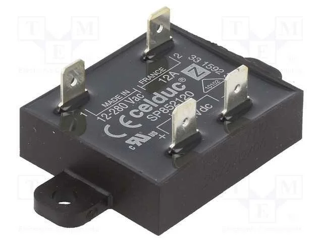 Relé: Semicondutores, Ucoma: 3÷32vdc, 12a, 12÷280vac, -40÷100c