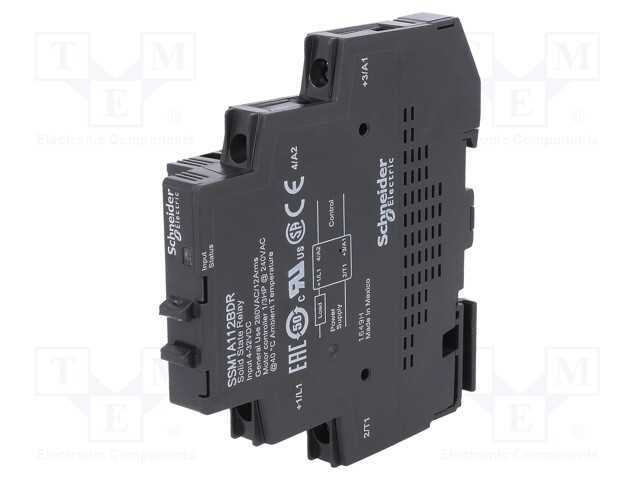 Relé: semicondutores, 12A, 24÷280VAC, 4÷32VDC, Ve.