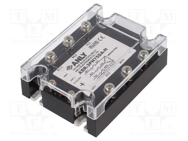 Relé: Semicondutores, 75a, Ucom: 48÷480vac, 3-Fás.