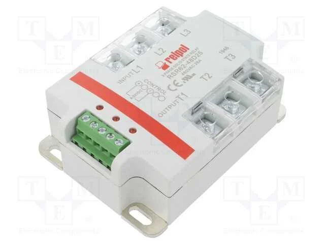 Relé: semicondutores, 25A, Ucom: 24÷530VAC, 3-fás.