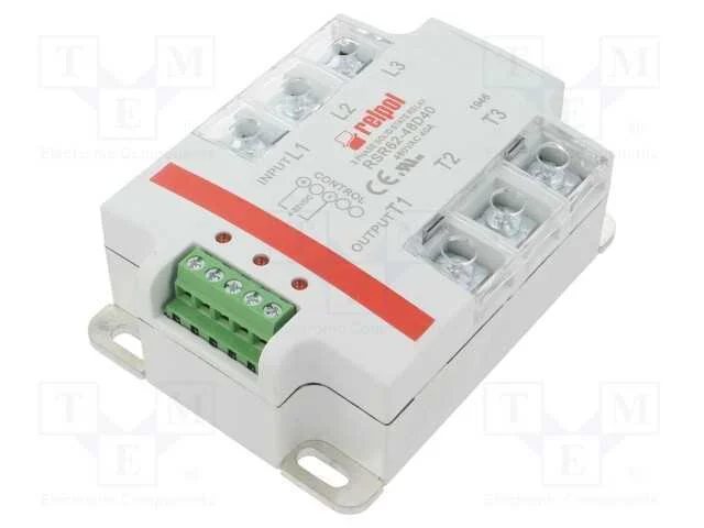 Relé: semicondutores, 40A, Ucom: 24÷530VAC, 3-fás.
