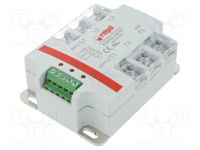 Relé: semicondutores, 60A, Ucom: 24÷530VAC, 3-fás.