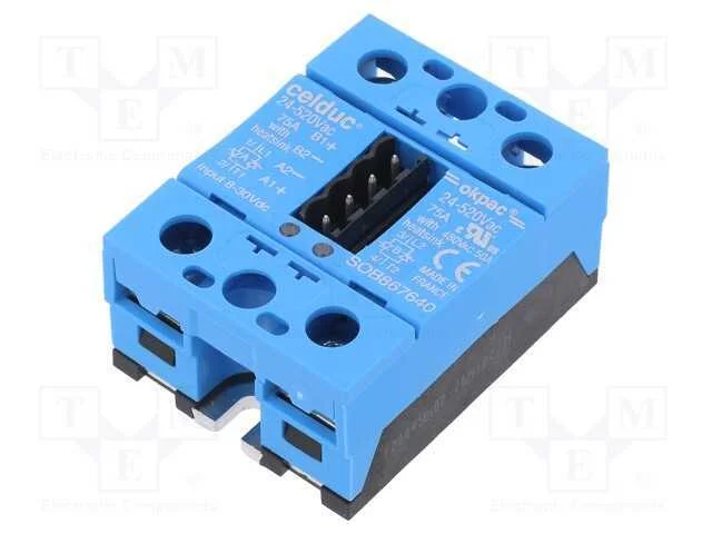 Relé: semicondutores, 50A, Ucom: 24÷510VAC, 2-fás.