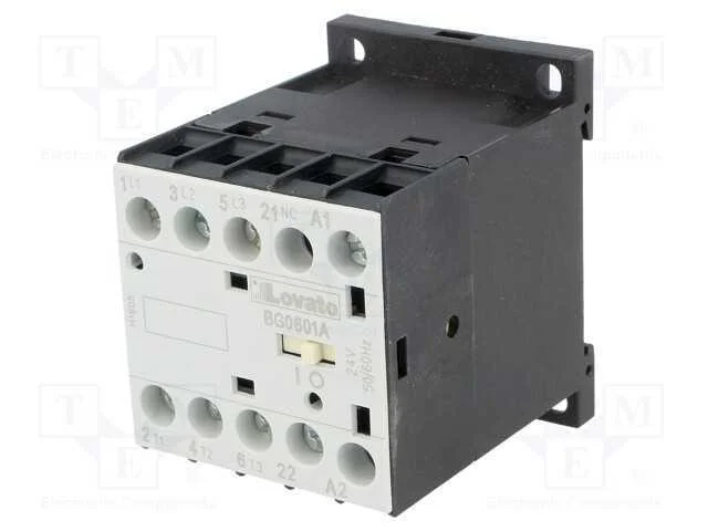 Contator: 3 Polos, No X3, Contatos Auxiliares: Nc, 24vac, 6a, Bg
