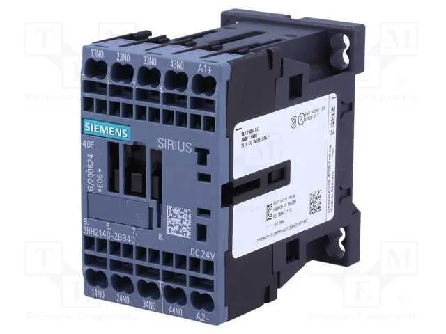 Contator: 4-De Polo, No X4, 24vdc, 10a, No Painel,Para Trilho Din