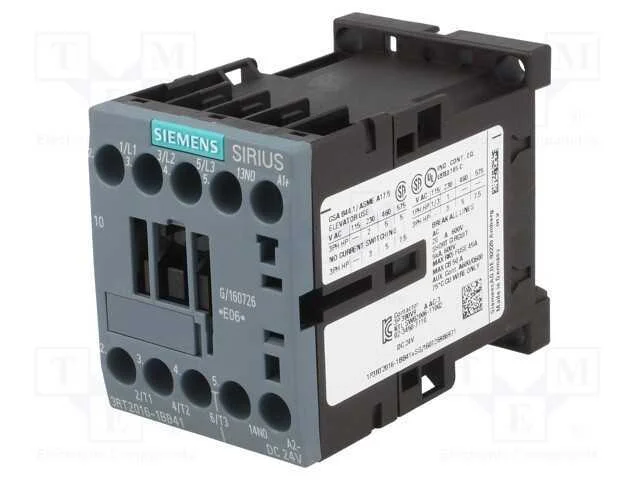 Contator: 3 Polos, No X3, Contatos Auxiliares: No, 24vdc, 9a, 3rt20