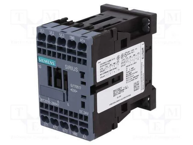 Contator: 3 Polos, No X3, Contatos Auxiliares: No, 24vdc, 9a, 3rt20