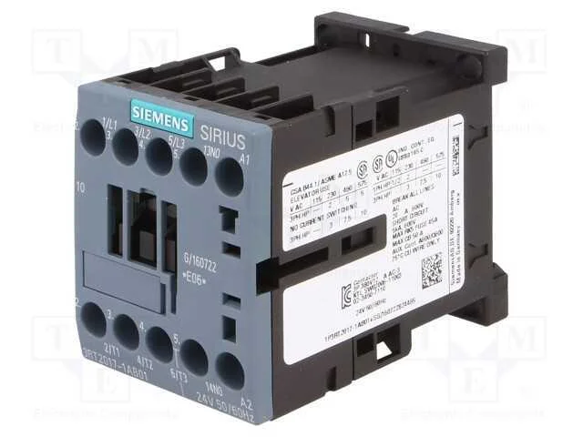 Contator: 3 Polos, No X3, Contatos Auxiliares: No, 24vac, 12a, 690v
