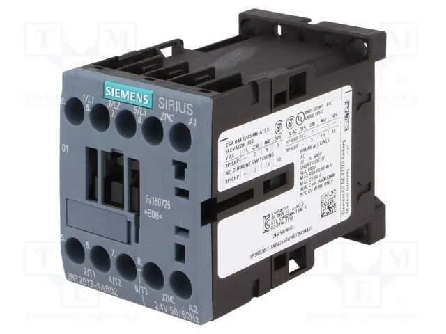 Contator: 3 Polos, No X3, Contatos Auxiliares: Nc, 24vac, 12a, 690v
