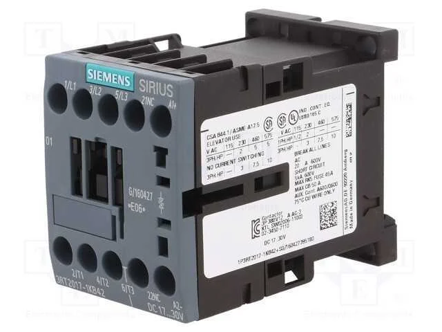 Contator: 3 Polos, No X3, Contatos Auxiliares: Nc, 24vdc, 12a, 690v