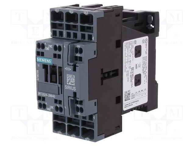 Contator: 3 Polos, No X3, Contatos Auxiliares: No + Nc, 24vdc, 12a