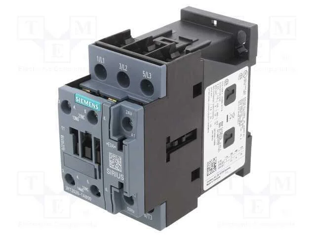 Contator: 3 Polos, No X3, Contatos Auxiliares: No + Nc, 24vac, 25a
