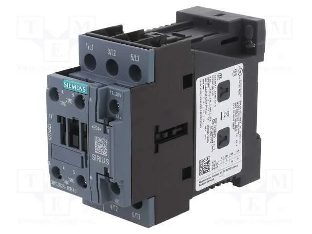 Contator: 3 Polos, No X3, Contatos Auxiliares: No + Nc, 24vdc, 17a