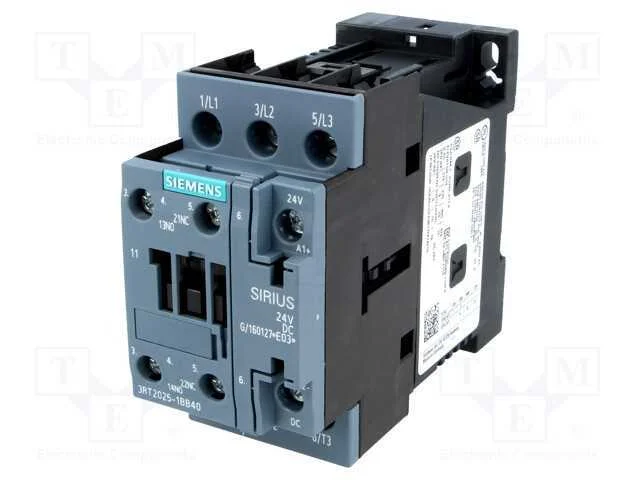 Contator: 3 Polos, No X3, Contatos Auxiliares: No + Nc, 24vdc, 17a