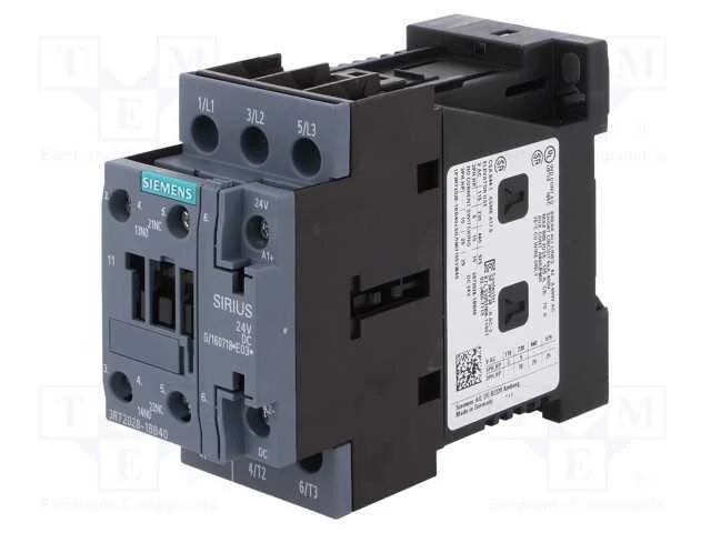 Contator: 3 Polos, No X3, Contatos Auxiliares: No + Nc, 24vdc, 40a