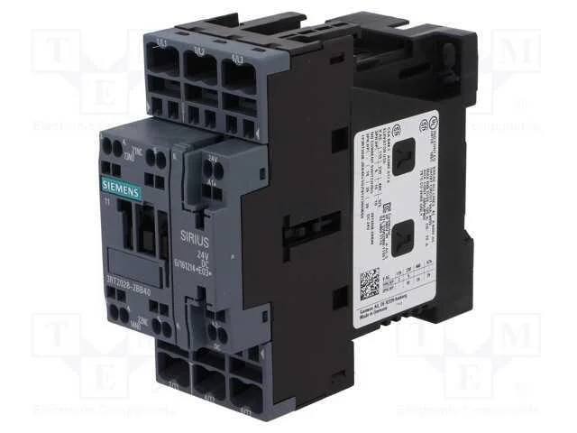 Contator: 3 Polos, No X3, Contatos Auxiliares: No + Nc, 24vdc, 40a