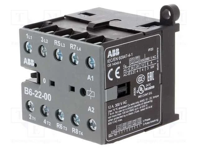 Contator: 4-De Polo, Nc X2 + No X2, 220÷240vac, 6a, B6, -20÷55c