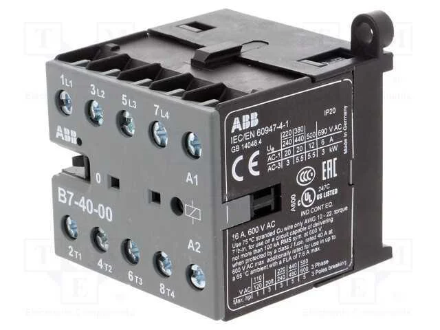 Contator: 4-De Polo, No X4, 220÷240vac, 7a, B7, -.