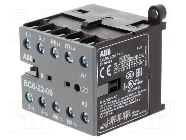 Contator: 4-De Polo, Nc X2 + No X2, 24vdc, 6a, Bc6, -20÷55c