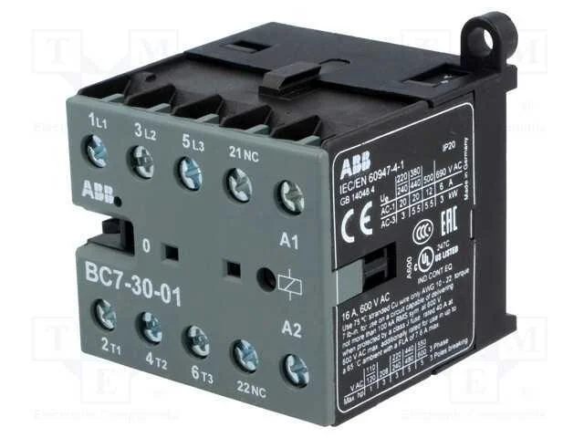 Contator: 3 Polos, No X3, Contatos Auxiliares: Nc, 24vdc, 7a, Bc7