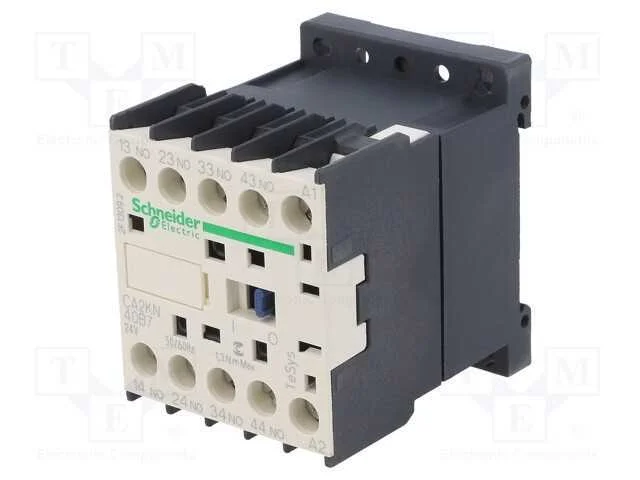Contator: 4-De Polo, No X4, 24vac, 10a, No Painel,Para Trilho Din