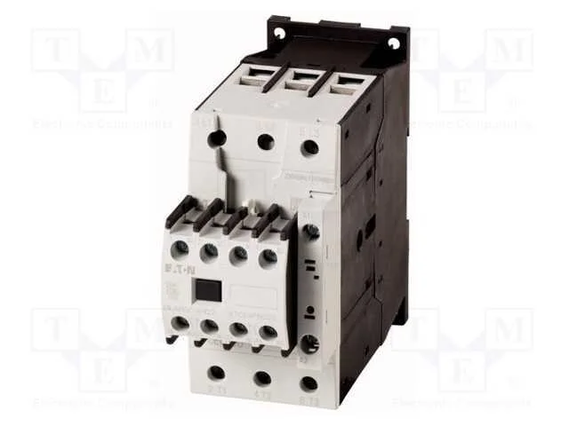 Contator: 3 polos, NO x3, Contatos auxiliares: NC.