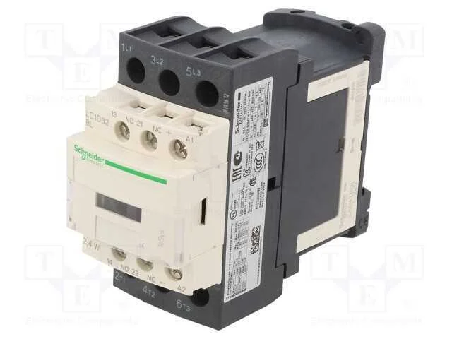 Contator: 3 Polos, No X3, Contatos Auxiliares: No + Nc, 24vdc, 32a