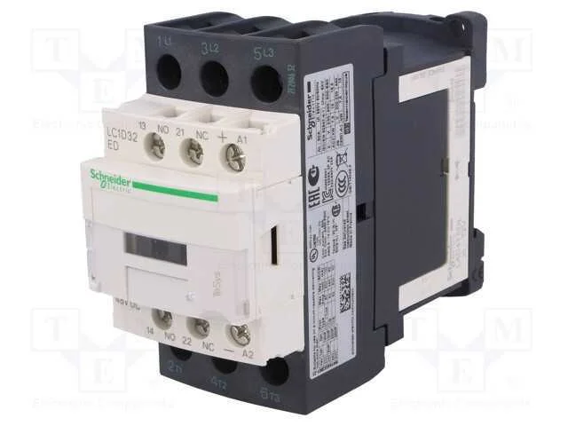 Contator: 3 Polos, No X3, Contatos Auxiliares: No + Nc, 48vdc, 32a