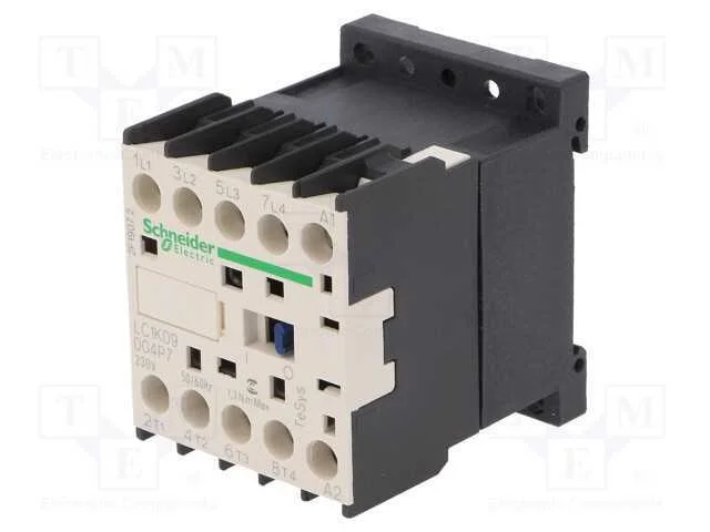 Contator: 4-De Polo, No X4, 230vac, 9a, No Painel,Para Trilho Din