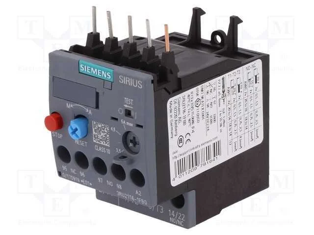 Relés Térmico, Série: 3rt20, Tamanho: S00, -40÷70c, 1,5kw