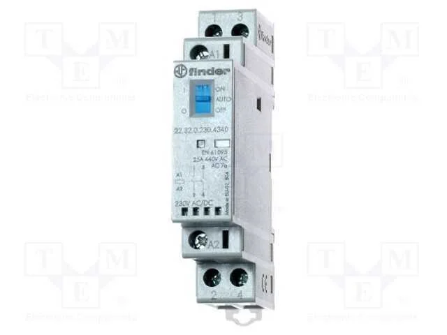 Contator: 2-De Polo de Instalação, 25a, 24vac, 24vdc, Nc + No