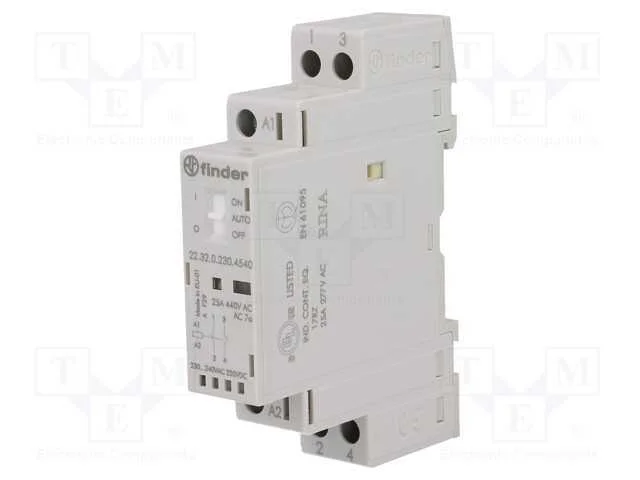 Contator: 2-De Polo de Instalação, 25a, 230vac, 230vdc, Nc + No