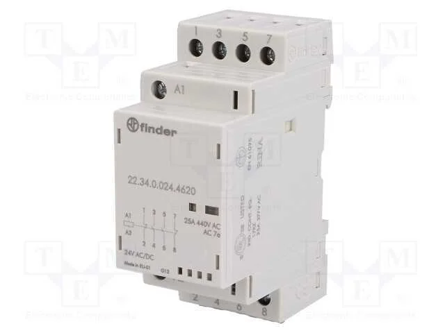 Contator: 4-de polo de instala&ccedil;&atilde;o, 25A, 24VAC, 24.