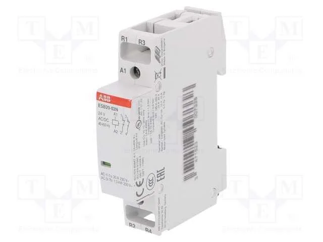Contator: 2-De Polo de Instalação, 20a, 24vac, 24vdc, Nc X2