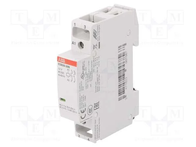 Contator: 2-De Polo de Instalação, 20a, 12vac, 12vdc, No X2