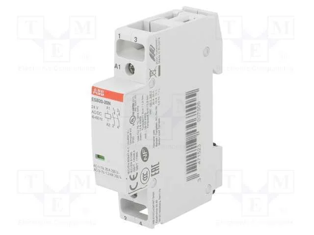 Contator: 2-De Polo de Instalação, 20a, 24vac, 24vdc, No X2