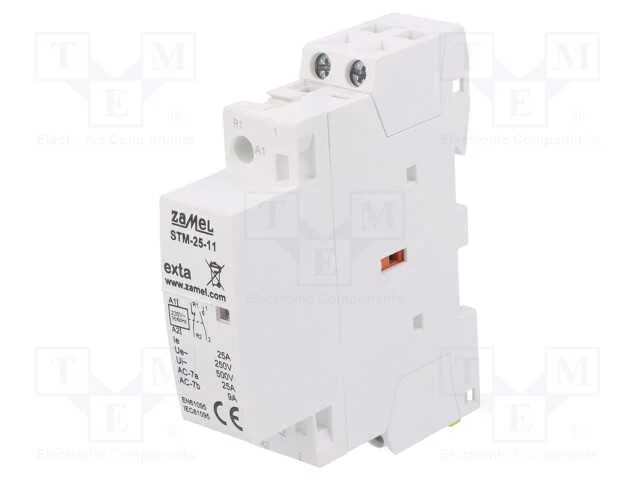 Contator: 2-De Polo de Instalação, 25a, 230vac, Nc + No, -5÷60c