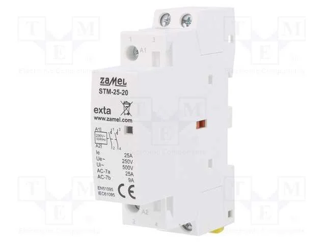 Contator: 2-De Polo de Instalação, 25a, 230vac, No X2, -5÷60c