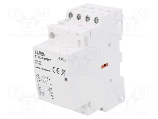 Contator: 4-De Polo de Instalação, 25a, 24vac, 24vdc, Nc + No X3