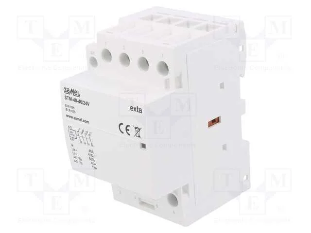 Contator: 4-De Polo de Instalação, 40a, 24vac, 24vdc, No X4