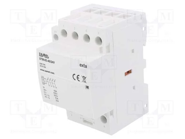 Contator: 4-De Polo de Instalação, 63a, 24vac, 24vdc, No X4