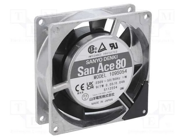 Ventilador: AC, transversal, 80x80x25mm, 37,8m3/h.