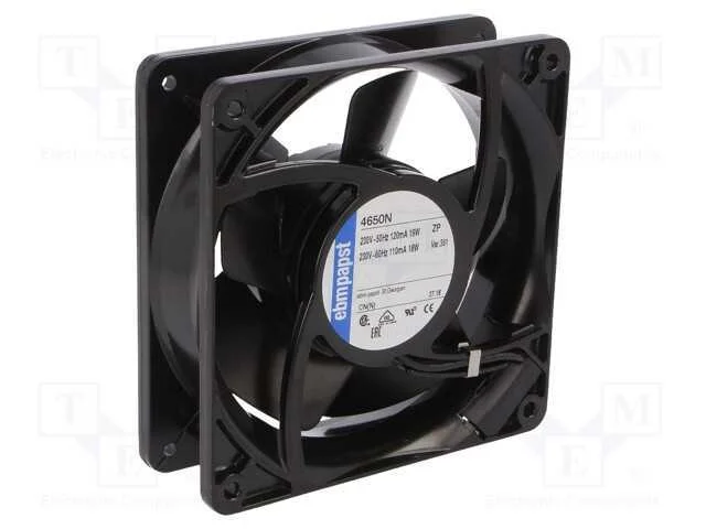 Ventilador: AC, transversal, 230VAC, 119x119x38mm.