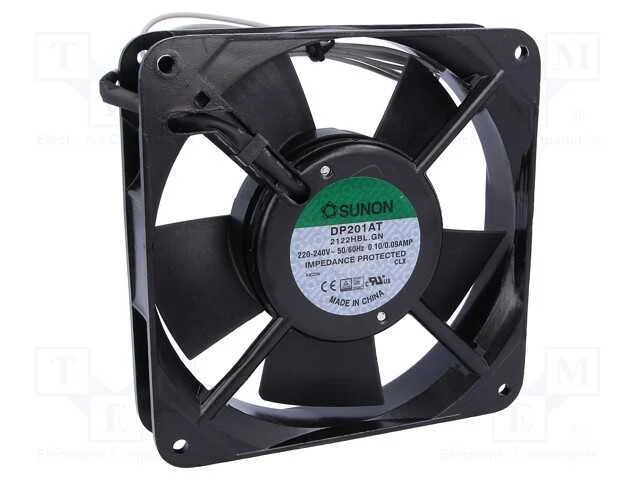 Ventilador: AC, transversal, 230VAC, 120x120x25mm.