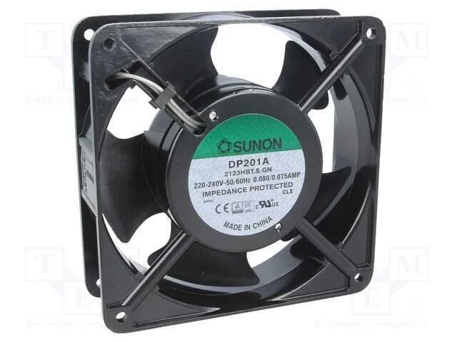 Ventilador: AC, transversal, 230VAC, 119x119x38,5.